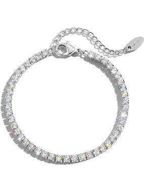 Elegant Tennis Bracelet for Women, 18K Gold & Silver, 3mm AAAAA CZ Sparkle
